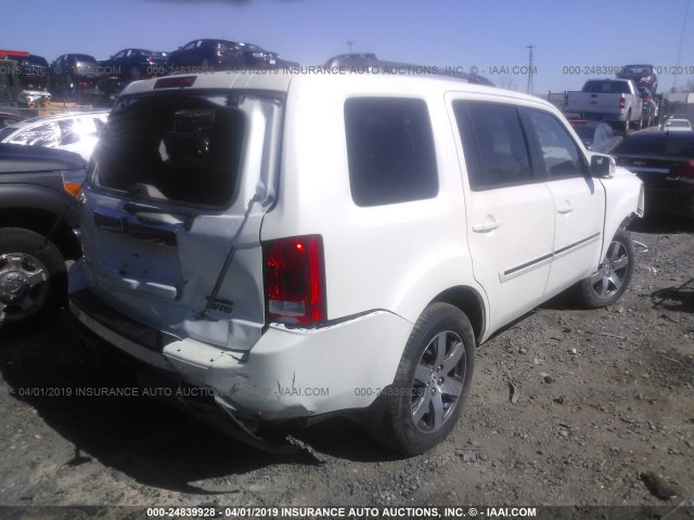 5FNYF4H95DB027651 - 2013 HONDA PILOT TOURING WHITE photo 4