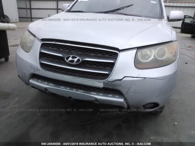 5NMSH13E17H099971 - 2007 HYUNDAI SANTA FE SE/LIMITED SILVER photo 6