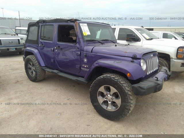 1C4BJWEG6HL672072 - 2017 JEEP WRANGLER UNLIMITE SAHARA PURPLE photo 1