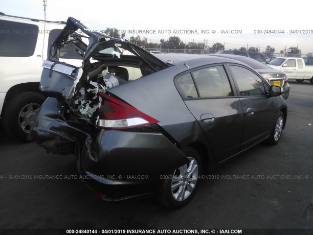 JHMZE2H71DS004735 - 2013 HONDA INSIGHT EX GRAY photo 4