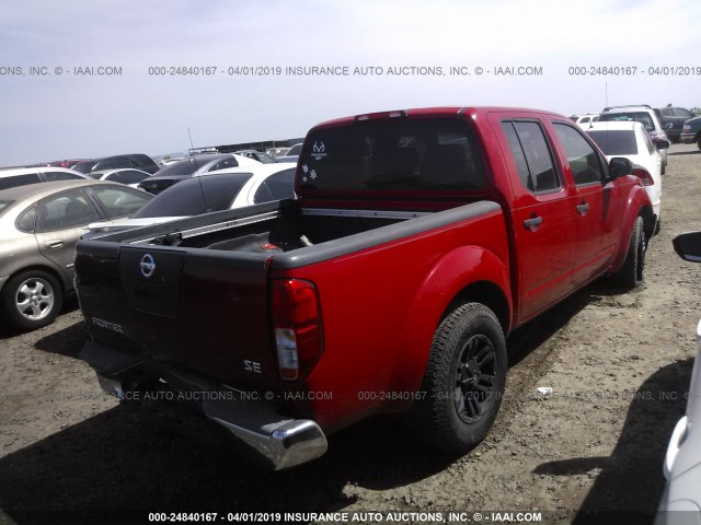 1N6AD07U38C405603 - 2008 NISSAN FRONTIER CREW CAB LE/SE/OFF ROAD RED photo 4