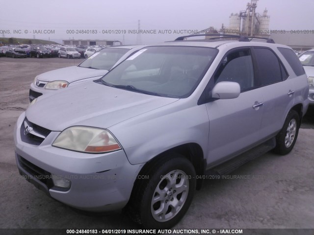 2HNYD18621H525137 - 2001 ACURA MDX TOURING SILVER photo 2