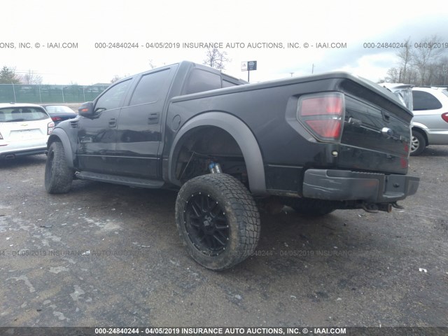 1FTFW1R63CFC73795 - 2012 FORD F150 SVT RAPTOR BLACK photo 3