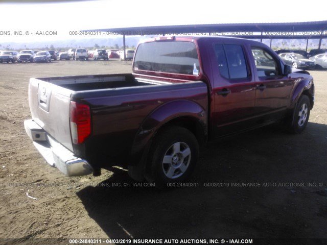 1N6AD07W58C427295 - 2008 NISSAN FRONTIER CREW CAB LE/SE/OFF ROAD RED photo 4