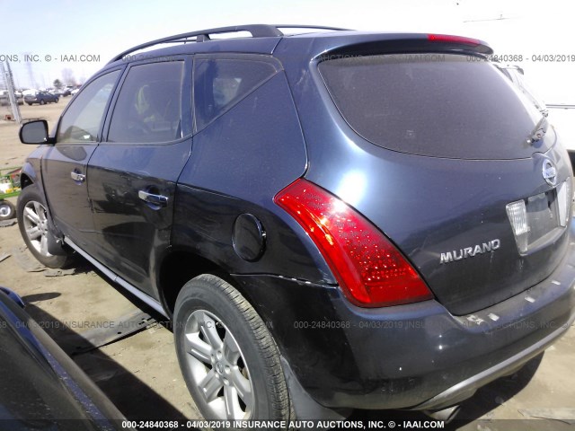 JN8AZ08W06W503539 - 2006 NISSAN MURANO SL/SE/S BLUE photo 3