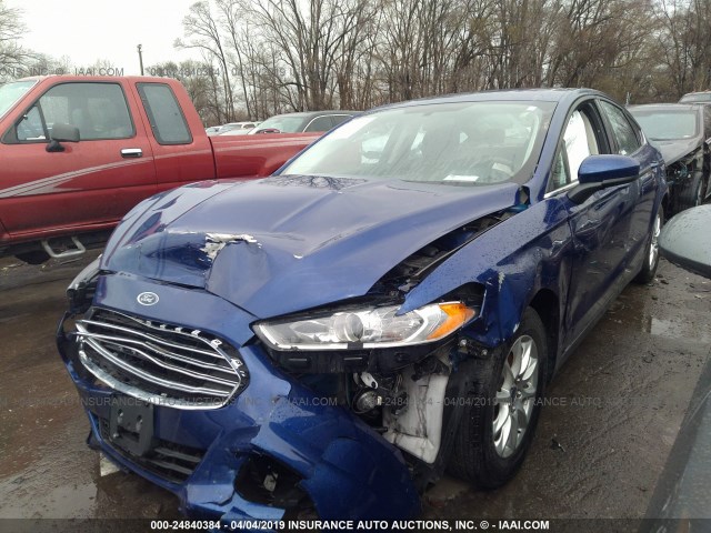 3FA6P0G76GR360009 - 2016 FORD FUSION S BLUE photo 2