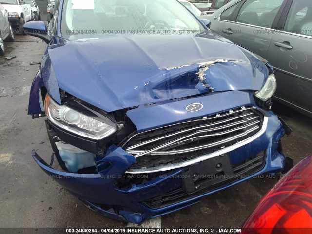 3FA6P0G76GR360009 - 2016 FORD FUSION S BLUE photo 6