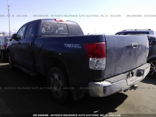 5TFRY5F1XDX141605 - 2013 TOYOTA TUNDRA DOUBLE CAB SR5 BLUE photo 3