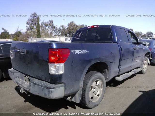 5TFRY5F1XDX141605 - 2013 TOYOTA TUNDRA DOUBLE CAB SR5 BLUE photo 4