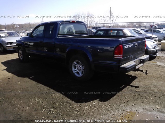 1B7GL32X32S512344 - 2002 DODGE DAKOTA SPORT/RT Dark Blue photo 3