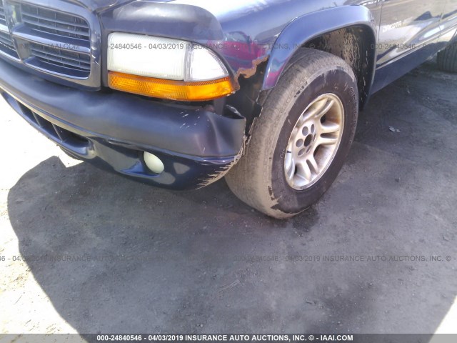 1B7GL32X32S512344 - 2002 DODGE DAKOTA SPORT/RT Dark Blue photo 6