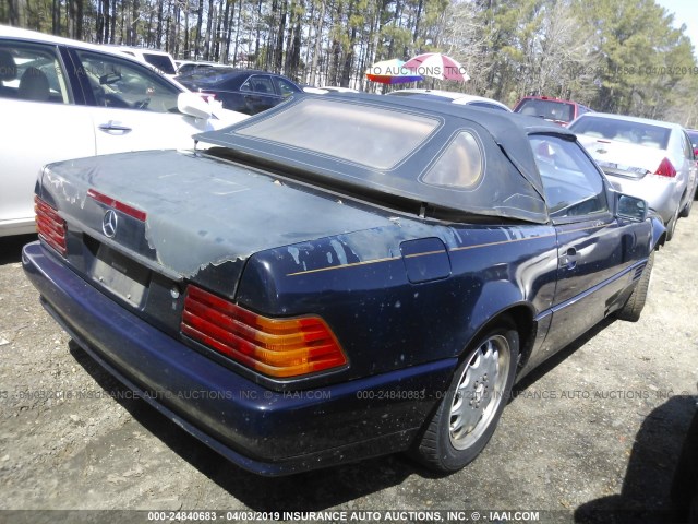 WDBFA66E6MF014418 - 1991 MERCEDES-BENZ 500 SL BLUE photo 4