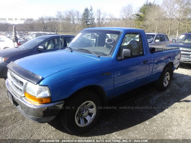 1FTYR10C7YPA18278 - 2000 FORD RANGER BLUE photo 2