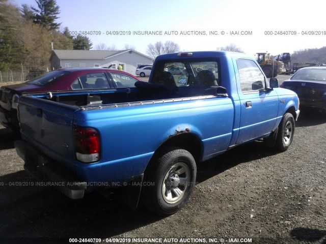 1FTYR10C7YPA18278 - 2000 FORD RANGER BLUE photo 4