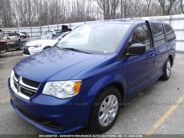 2C4RDGBG0JR225279 - 2018 DODGE GRAND CARAVAN SE BLUE photo 2