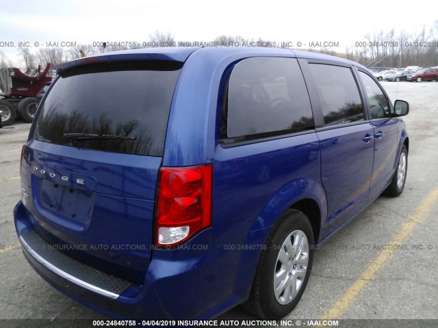 2C4RDGBG0JR225279 - 2018 DODGE GRAND CARAVAN SE BLUE photo 4