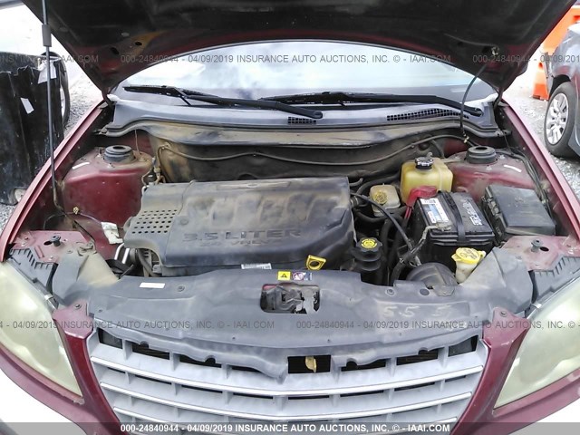2C8GF68465R650017 - 2005 CHRYSLER PACIFICA TOURING MAROON photo 10