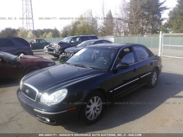 KMHWF35H55A114307 - 2005 HYUNDAI SONATA GLS/LX BLACK photo 2