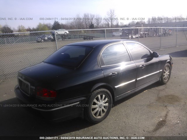 KMHWF35H55A114307 - 2005 HYUNDAI SONATA GLS/LX BLACK photo 4