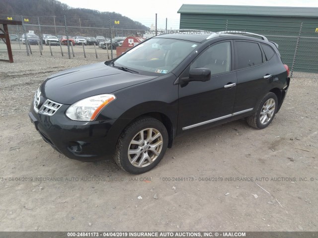 JN8AS5MV6CW414794 - 2012 NISSAN ROGUE S/SV BLACK photo 2