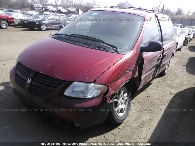 2D4GP44L35R562366 - 2005 DODGE GRAND CARAVAN SXT RED photo 2