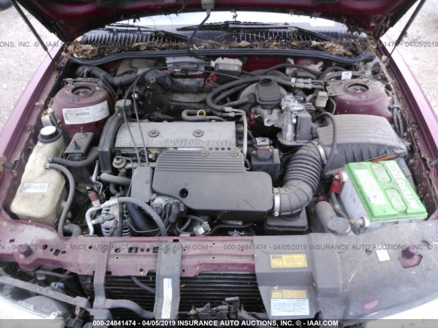 1G3NL52T7TM320236 - 1996 OLDSMOBILE ACHIEVA SL BURGUNDY photo 10