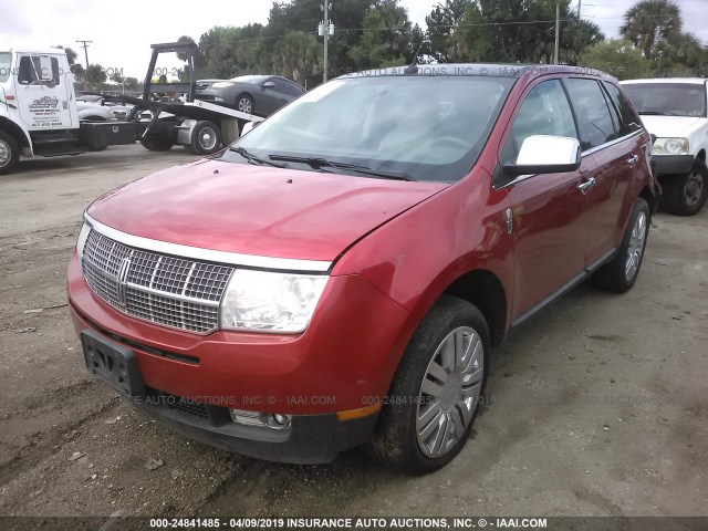 2LMDJ8JC2ABJ15124 - 2010 LINCOLN MKX RED photo 2