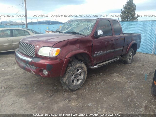 5TBBT44113S382110 - 2003 TOYOTA TUNDRA ACCESS CAB SR5 MAROON photo 2