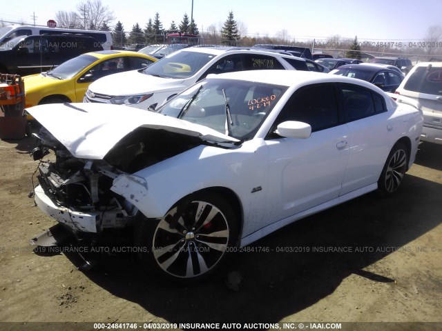 2C3CDXEJ3CH271893 - 2012 DODGE CHARGER SRT-8 WHITE photo 2