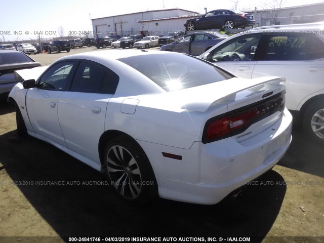 2C3CDXEJ3CH271893 - 2012 DODGE CHARGER SRT-8 WHITE photo 3