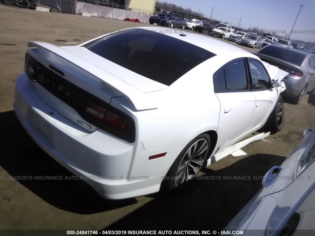 2C3CDXEJ3CH271893 - 2012 DODGE CHARGER SRT-8 WHITE photo 4