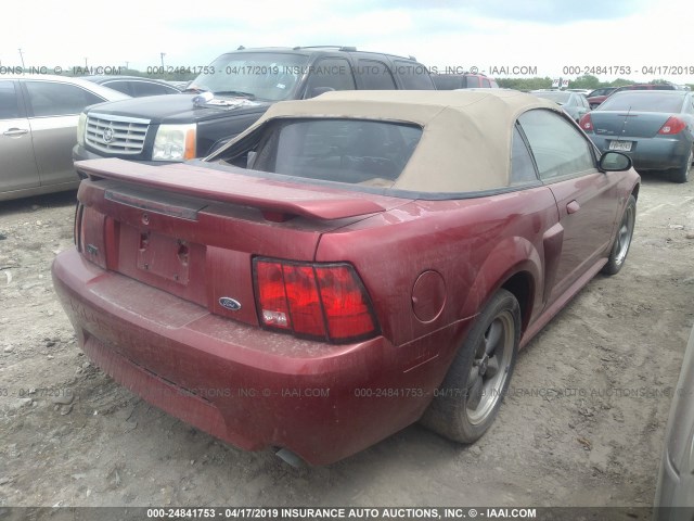 1FAFP45X63F363638 - 2003 FORD MUSTANG GT RED photo 4