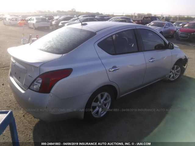 3N1CN7AP0CL874538 - 2012 NISSAN VERSA S/SV/SL GRAY photo 4