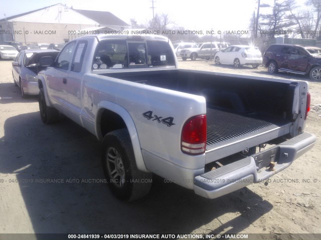 1D7HG32N63S155918 - 2003 DODGE DAKOTA SPORT SILVER photo 3