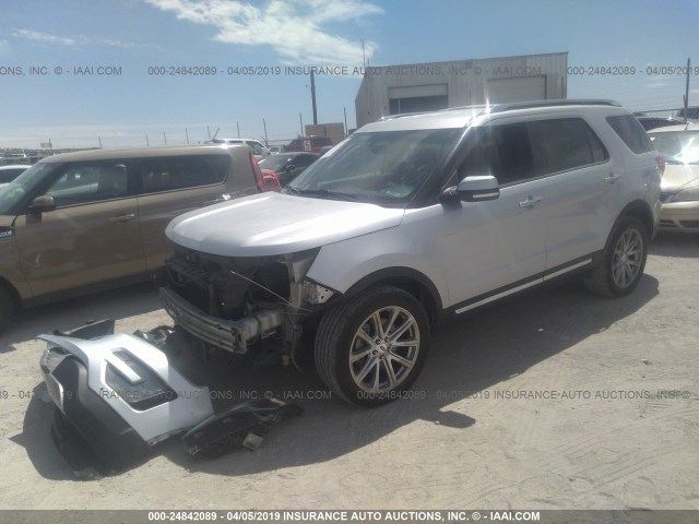 1FM5K7F83HGA23714 - 2017 FORD EXPLORER LIMITED SILVER photo 2