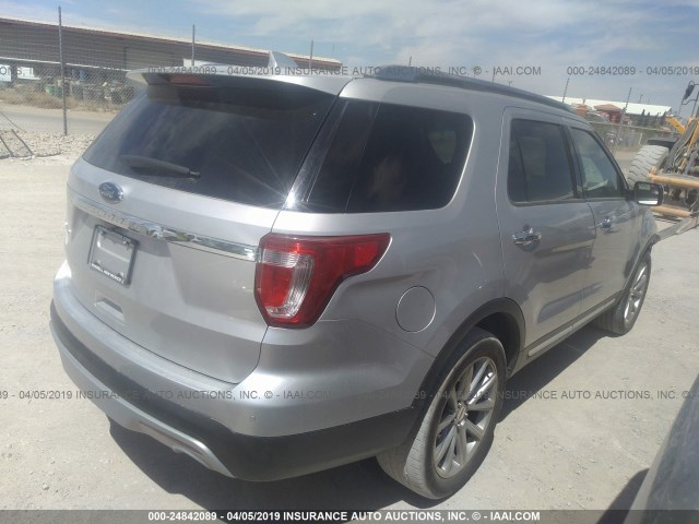 1FM5K7F83HGA23714 - 2017 FORD EXPLORER LIMITED SILVER photo 4