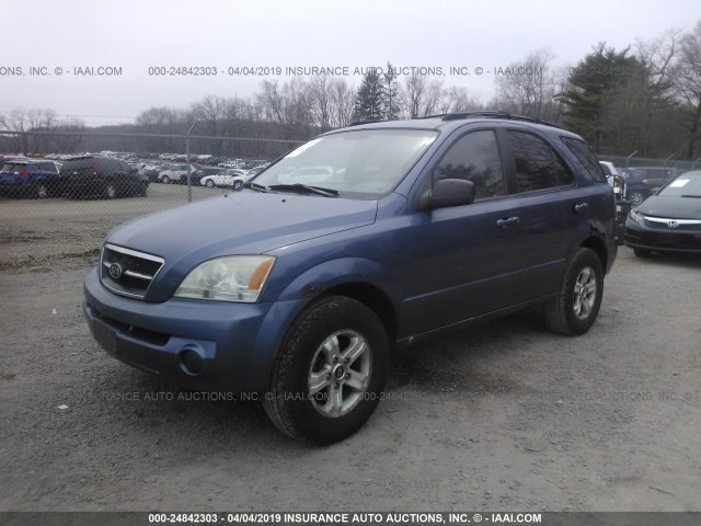 KNDJC733355346127 - 2005 KIA SORENTO EX/LX BLUE photo 2