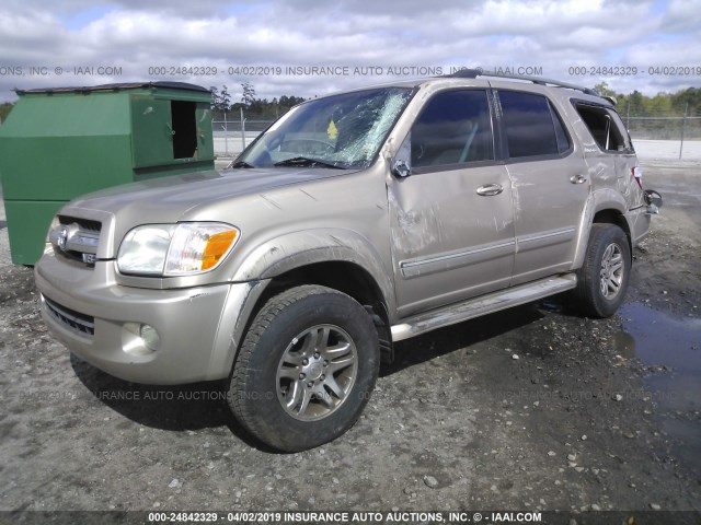5TDBT48A75S247332 - 2005 TOYOTA SEQUOIA LIMITED GOLD photo 2