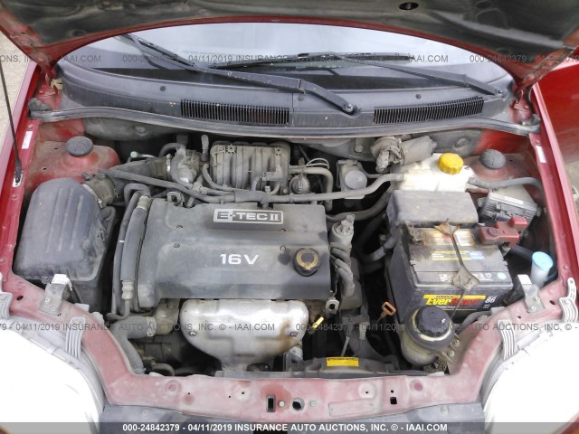 KL1TD66638B098254 - 2008 CHEVROLET AVEO LS RED photo 10