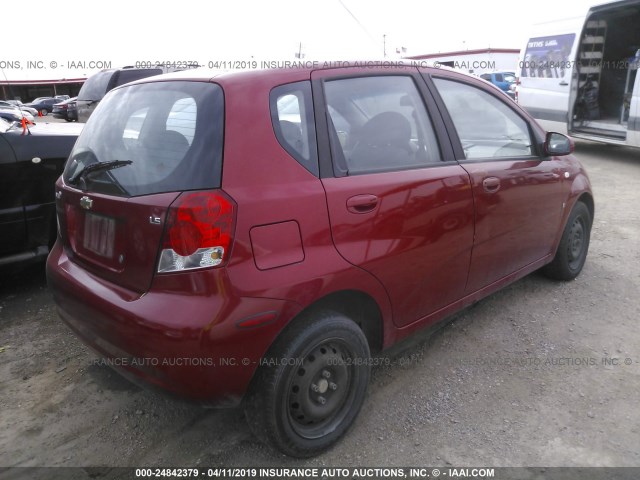 KL1TD66638B098254 - 2008 CHEVROLET AVEO LS RED photo 4