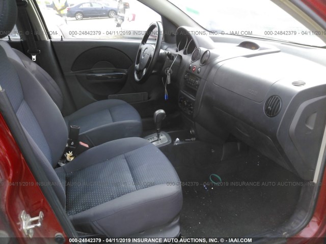 KL1TD66638B098254 - 2008 CHEVROLET AVEO LS RED photo 5