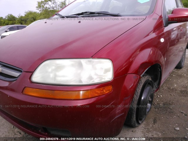 KL1TD66638B098254 - 2008 CHEVROLET AVEO LS RED photo 6