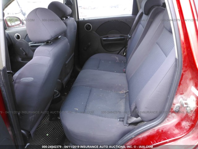 KL1TD66638B098254 - 2008 CHEVROLET AVEO LS RED photo 8