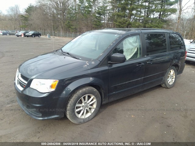 2C4RDGCG1ER240684 - 2014 DODGE GRAND CARAVAN SXT Dark Blue photo 2