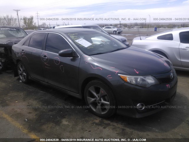 4T1BK1FK9CU016742 - 2012 TOYOTA CAMRY SE/XLE GRAY photo 1