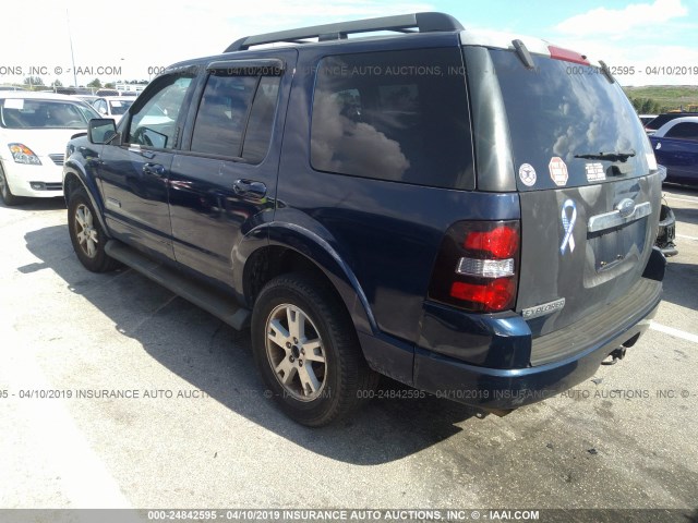 1FMEU63E17UA42826 - 2007 FORD EXPLORER XLT BLUE photo 3