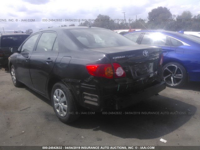 1NXBU40E89Z008672 - 2009 TOYOTA COROLLA S/LE/XLE BLACK photo 3