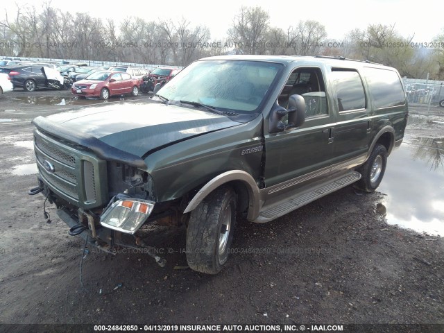 1FMSU45PX5ED43785 - 2005 FORD EXCURSION EDDIE BAUER GREEN photo 2