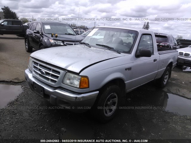 1FTYR10U43PA53216 - 2003 FORD RANGER SILVER photo 2