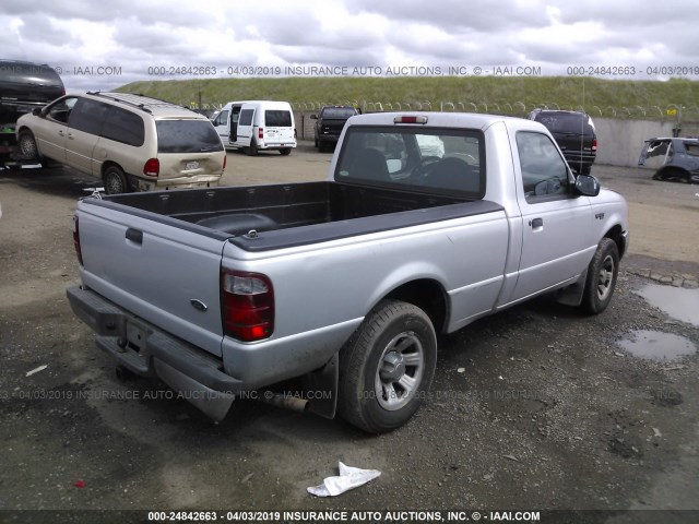 1FTYR10U43PA53216 - 2003 FORD RANGER SILVER photo 4